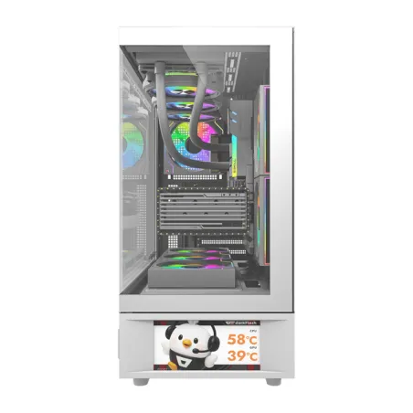 DarkFlash DS950V computer case with display (white) + 6 fans